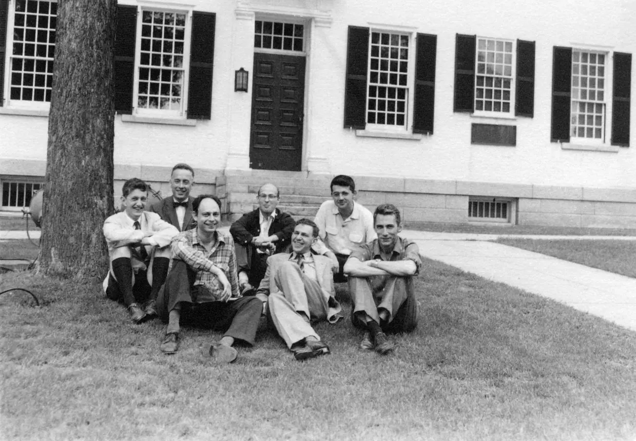 Participants of the 1956 Dartmouth workshop gathered outside